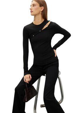 Samsoe Luanne Cropped Shrug in Black Womens One Sleeve